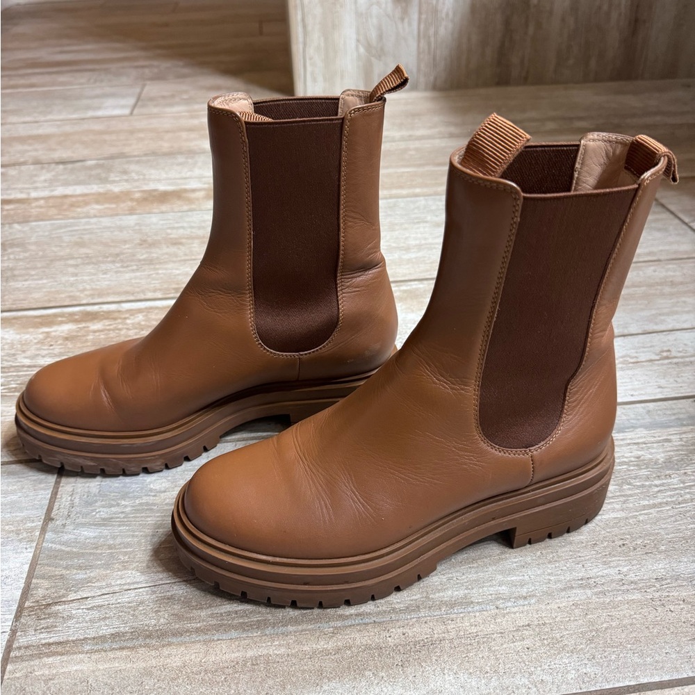 Gianvito Rossi Brown Ankle Boots with Elastic Panels
